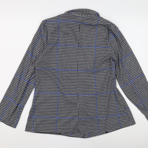 Red Herring Women's Black Check Tweed Blazer Size 14