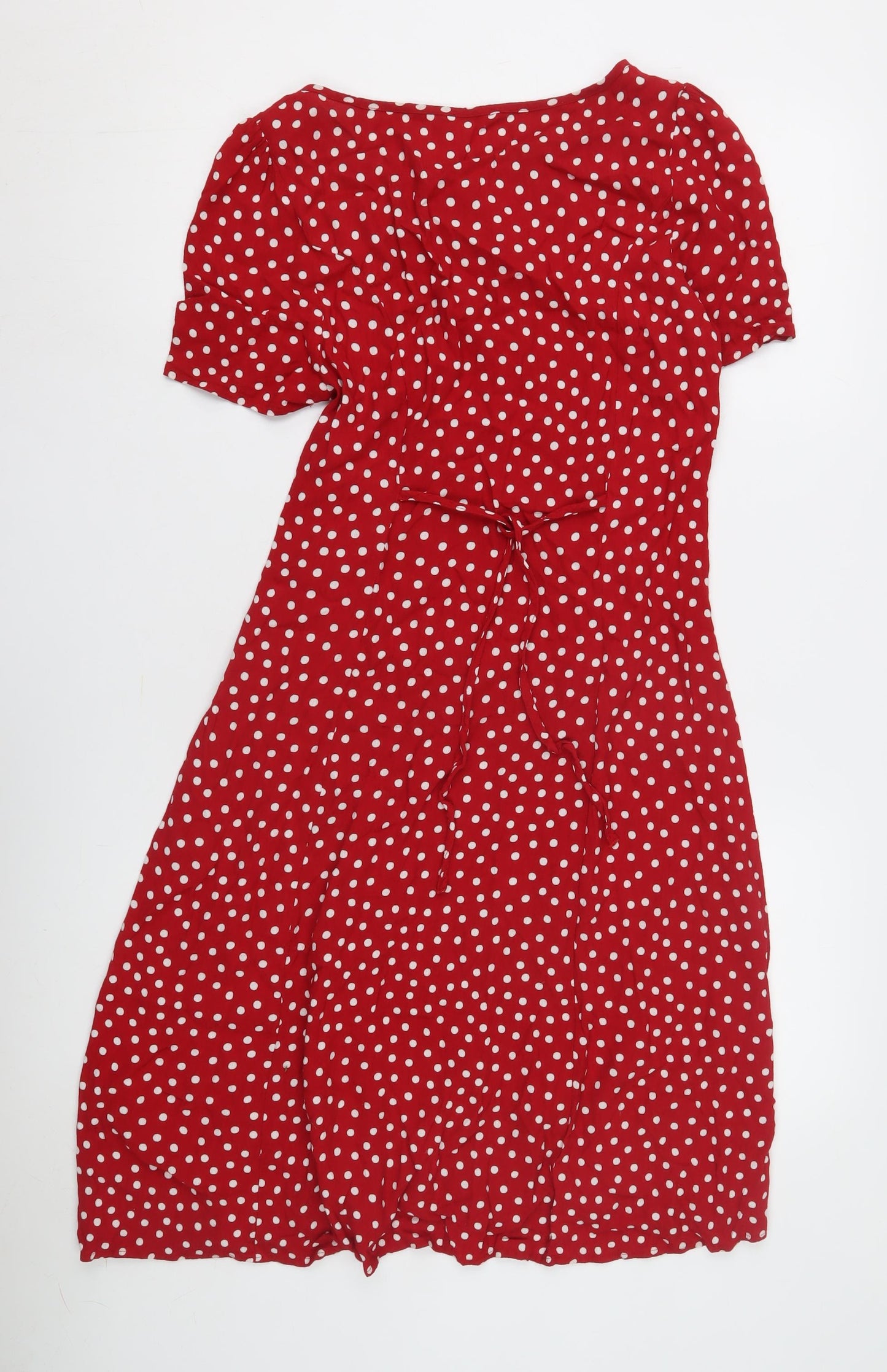 Marks and Spencer Women's Red Polka Dot Shift Dress, Size 14