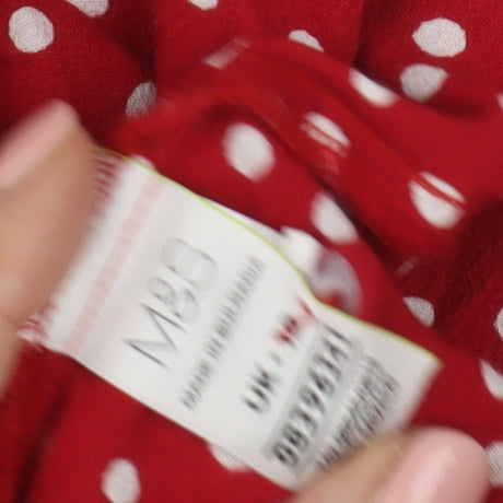 Marks and Spencer Women's Red Polka Dot Shift Dress, Size 14