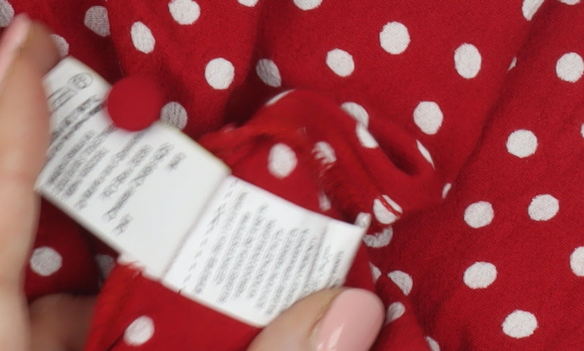 Marks and Spencer Women's Red Polka Dot Shift Dress, Size 14