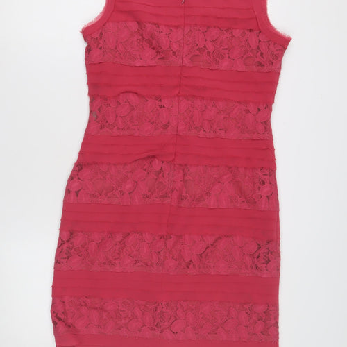 Phase Eight Women's Pink Lace Sheath Dress Size 12