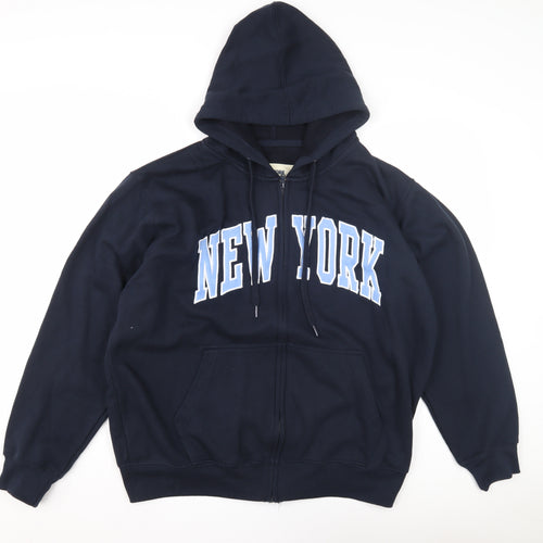 New York Popular Men's Blue XL Full Zip Hoodie
