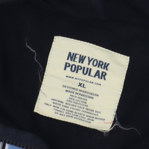 New York Popular Men's Blue XL Full Zip Hoodie