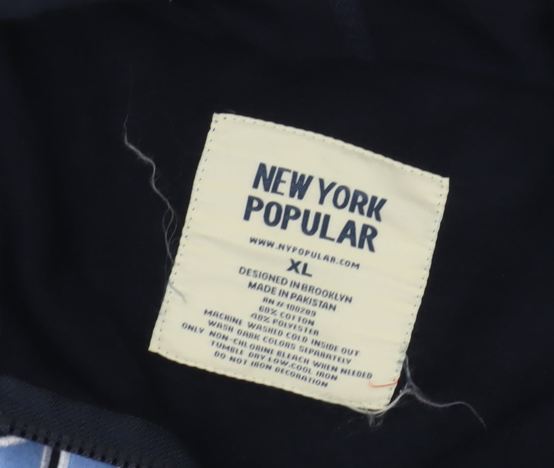 New York Popular Men's Blue XL Full Zip Hoodie
