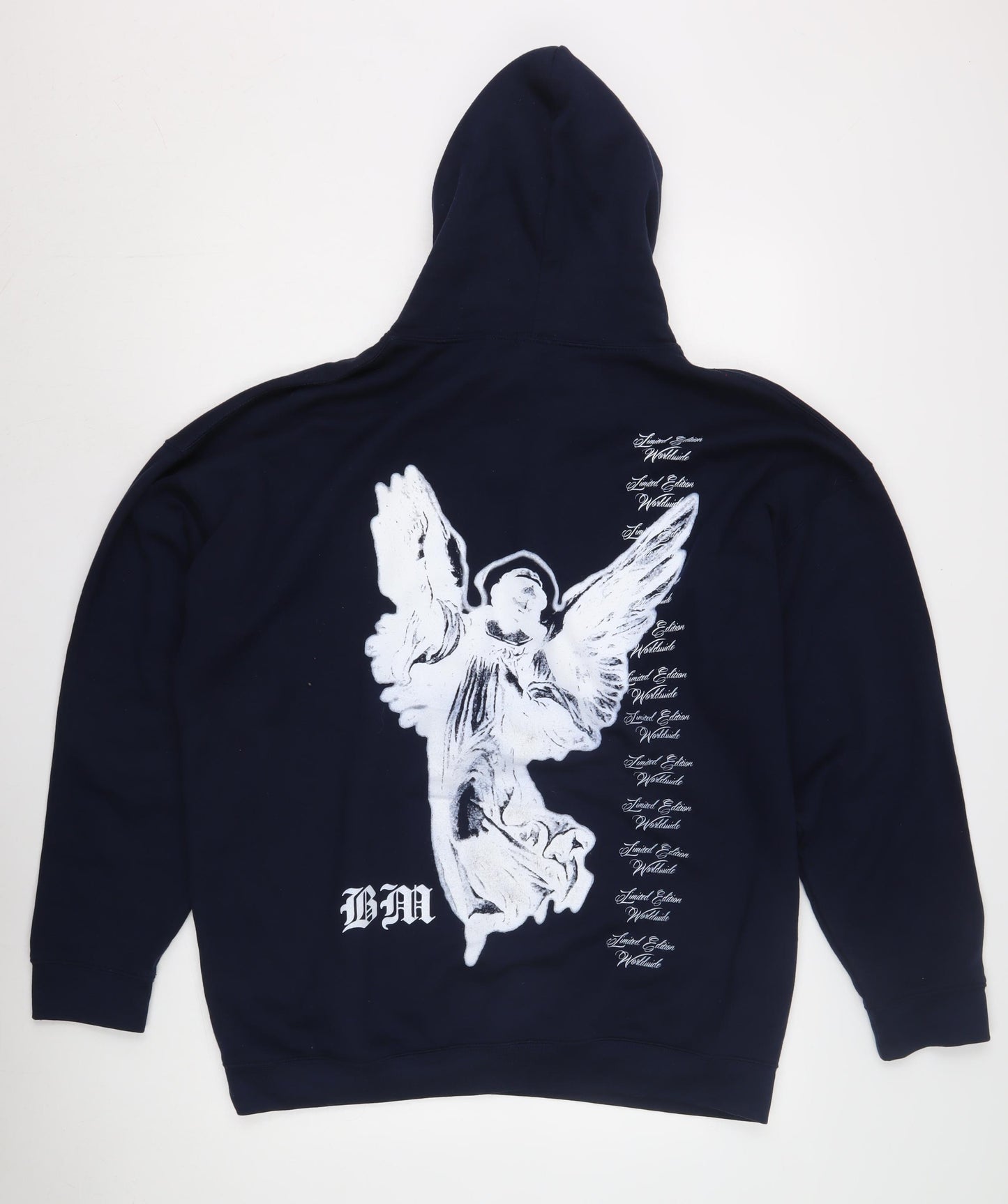 boohooMAN Men's Blue Pullover Hoodie M - Graphic Print