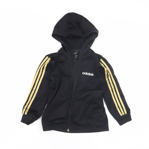 Adidas Boys Black Full Zip Hoodie 2-3 Years