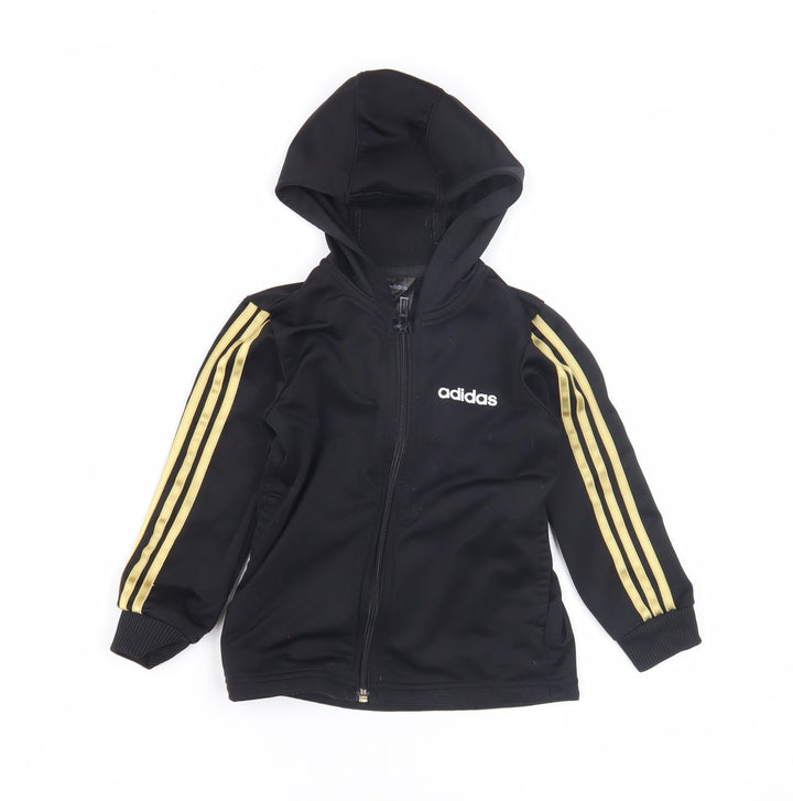 Adidas Boys Black Full Zip Hoodie 2-3 Years