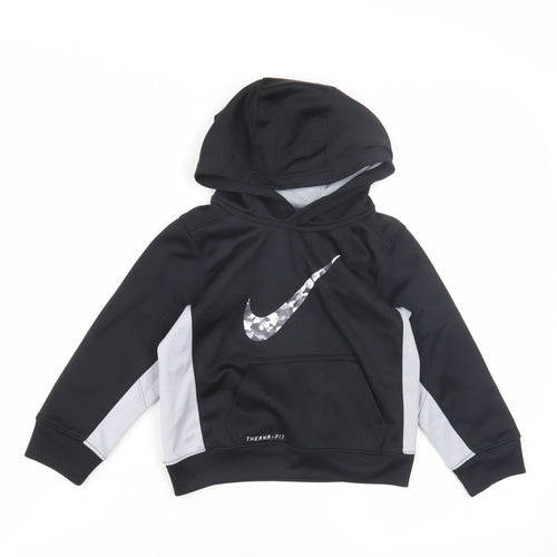 Nike Boys Black Hoodie 4-5 Years Pullover Sportswear