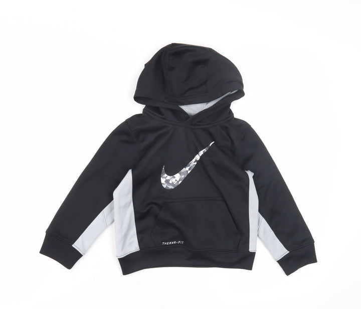 Nike Boys Black Hoodie 4-5 Years Pullover Sportswear