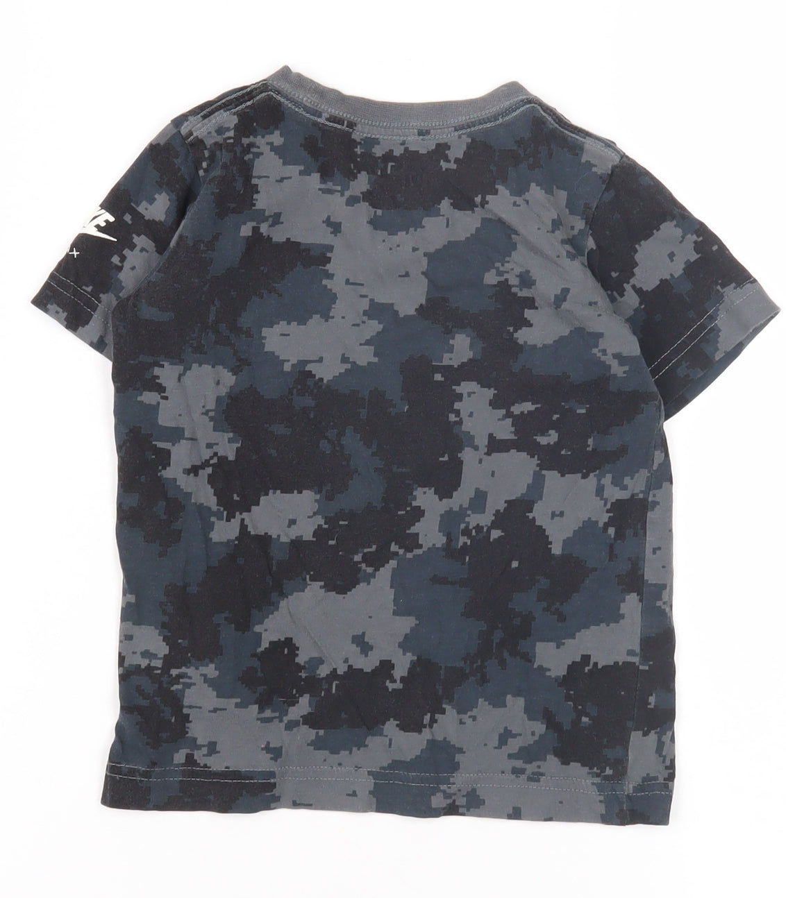 Nike Boys Black Camouflage T-Shirt, Size 3-4Y, Crew Neck