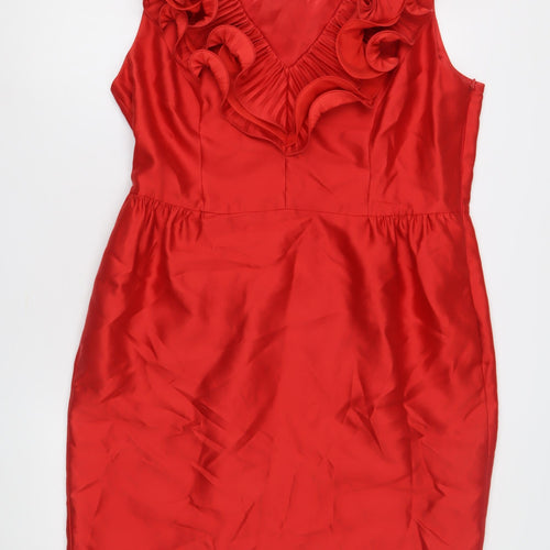 Coast Women's Red Silk Sleeveless Dress Size 18