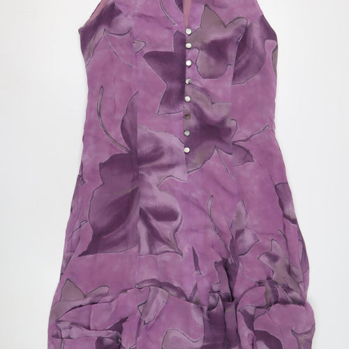 JV Collection Women's Purple Floral Bubble Hem Dress