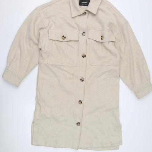 Pull&Bear Women's Beige Mid-Length Coat S