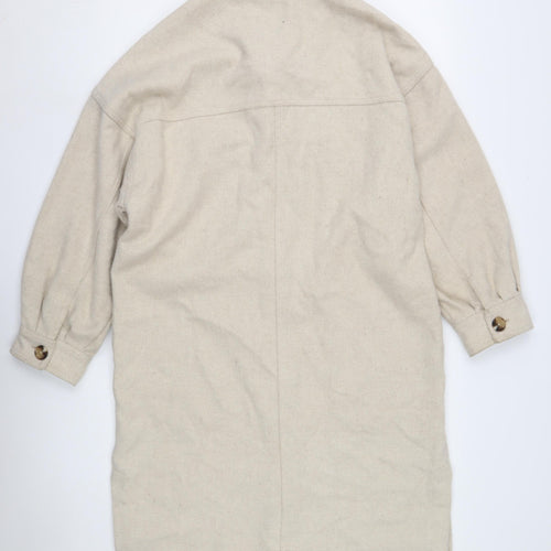 Pull&Bear Women's Beige Mid-Length Coat S