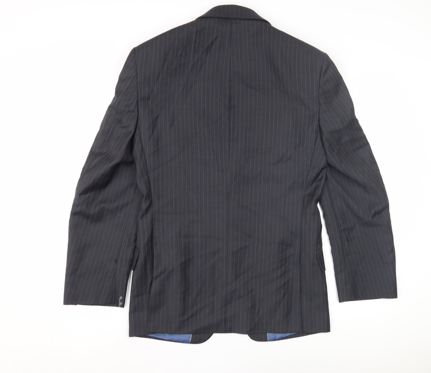 Marks and Spencer Men's Grey Striped Wool Blazer 34 Short Regular Fit