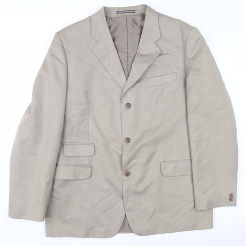 City inc Men's Beige Blazer 44L Regular Fit Jacket
