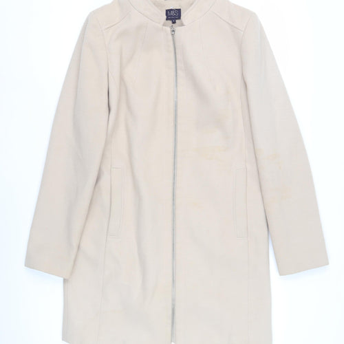 Marks and Spencer Women's Beige Wool Blend Coat Size 8