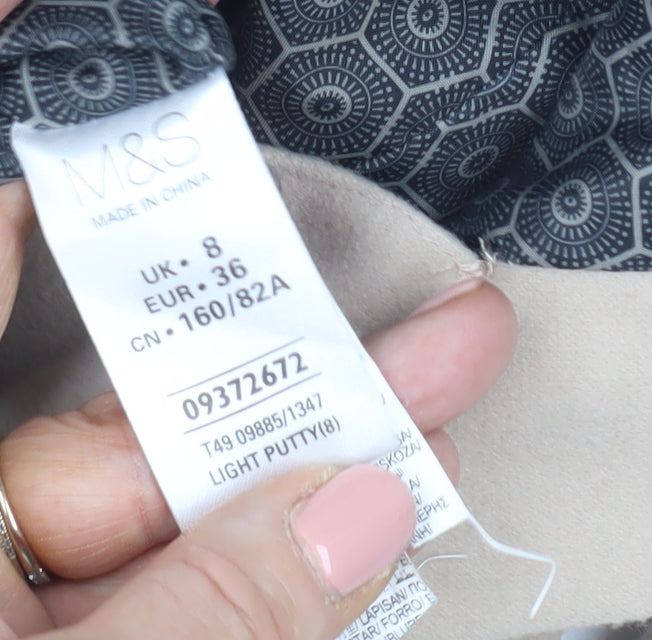 Marks and Spencer Women's Beige Wool Blend Coat Size 8