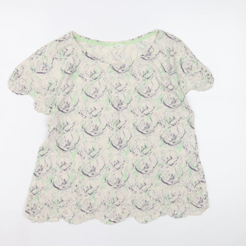 Women's Multicoloured Floral Lace Blouse Size 10