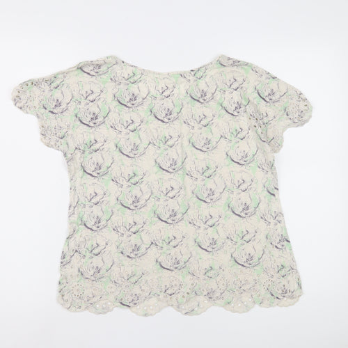 Women's Multicoloured Floral Lace Blouse Size 10
