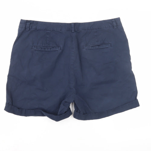 Marks and Spencer Women's Blue Cotton Shorts, Size 16