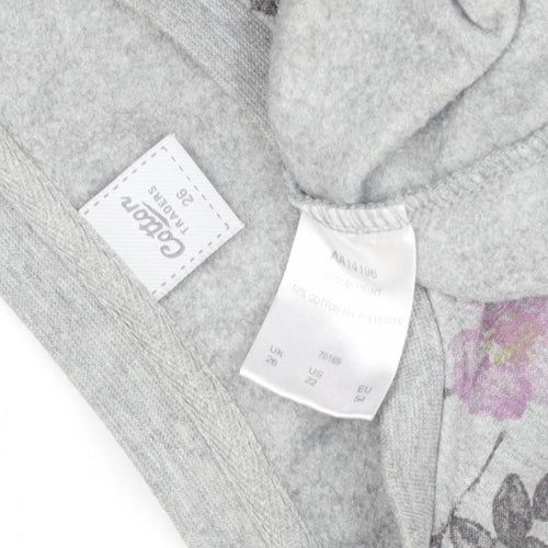 Cotton Traders Women's Grey Floral Pullover Sweatshirt Size 26