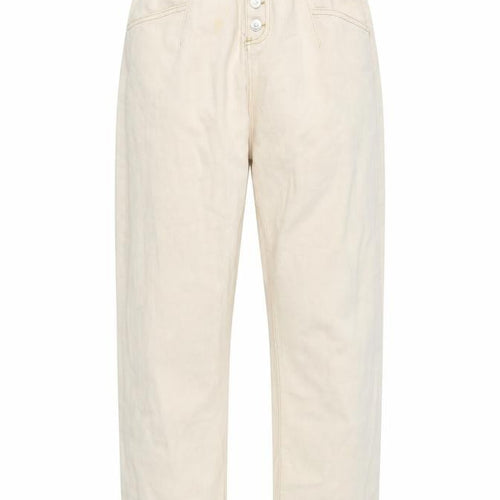 MNG Women's Beige Paperbag Jeans, Size L, High Rise
