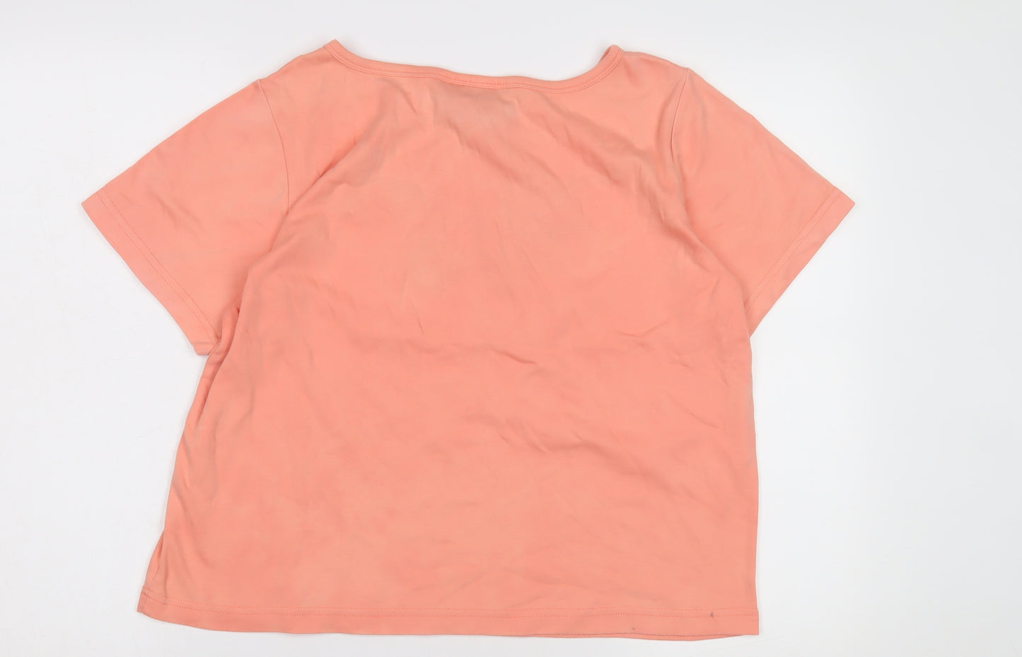 Indigo Moon Women's Orange T-Shirt, Size L, Embroidered