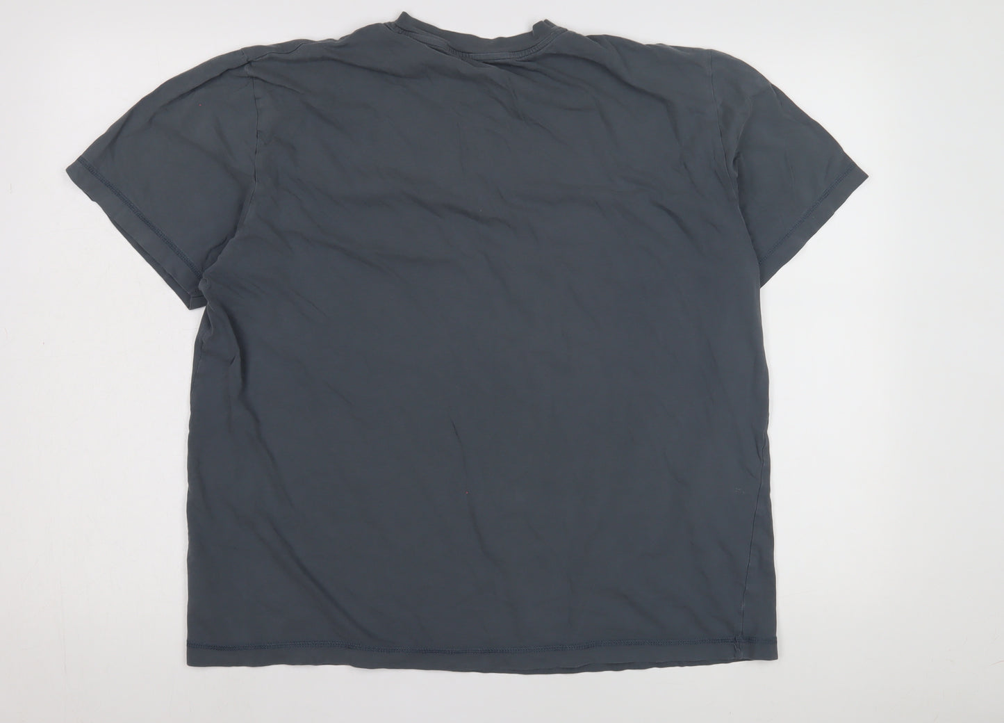 Men's Blue Graphic Print T-Shirt, Short Sleeve