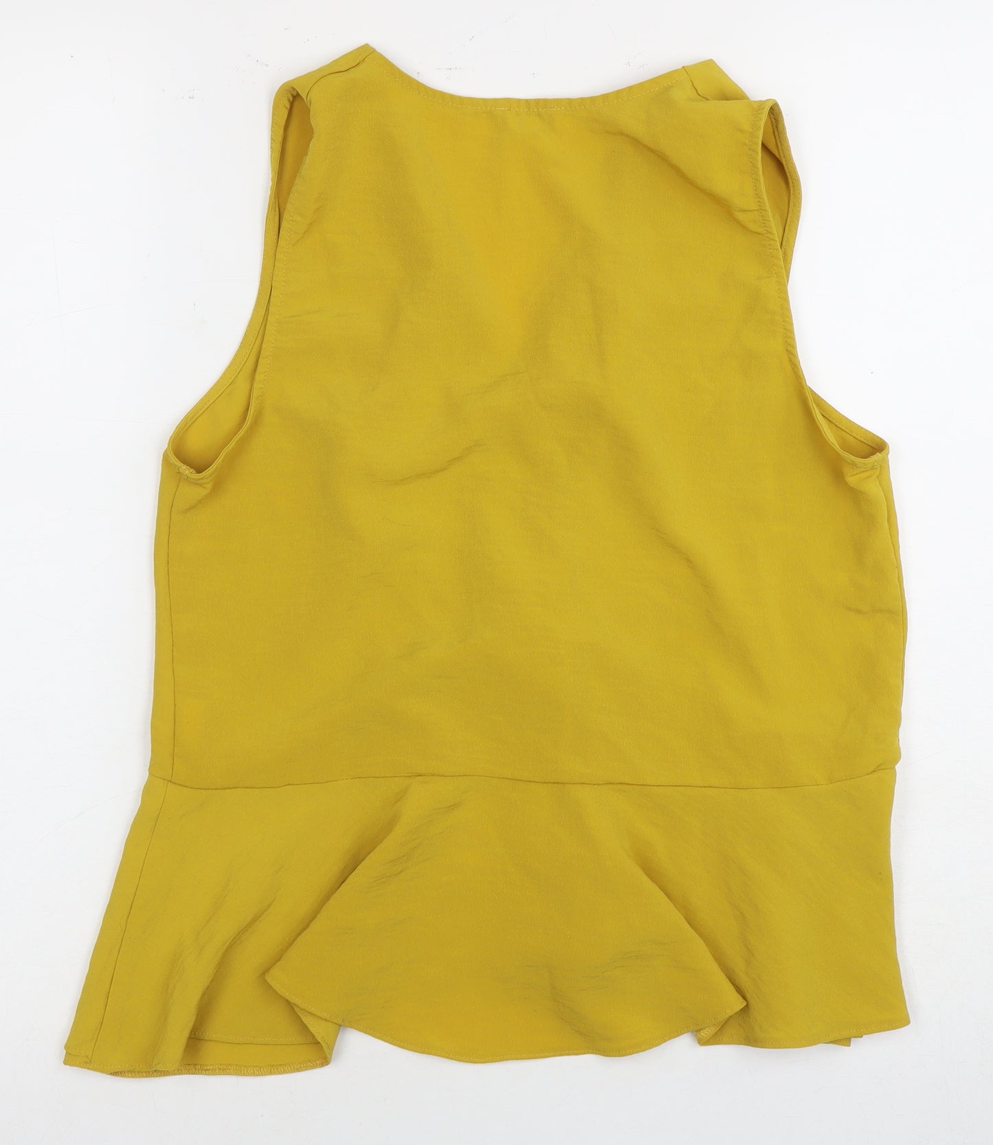 River Island Women's Yellow Linen Wrap Blouse Size 14