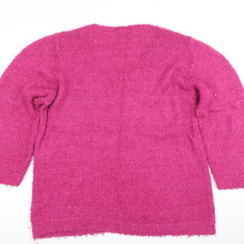 Studio Women's Size 16 Pink Pullover V-Neck Jumper