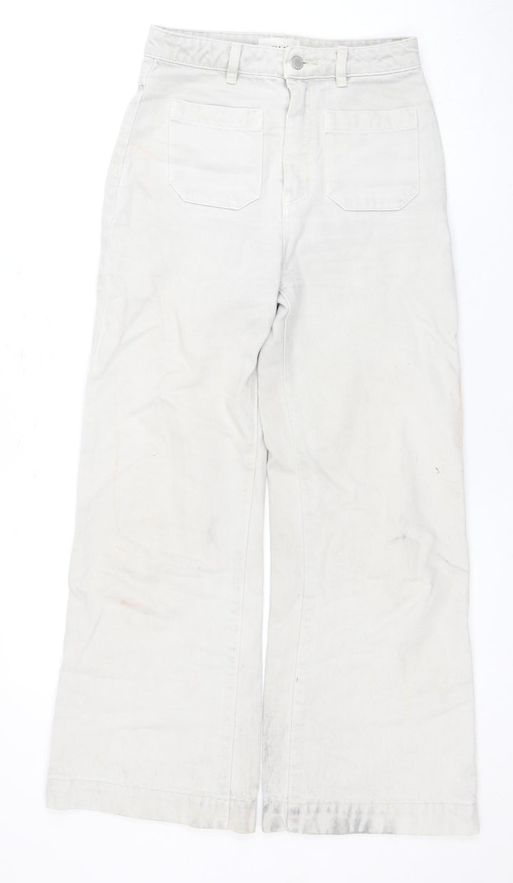 ROLLA'S Women's White High-Rise Wide-Leg Jeans Size 25