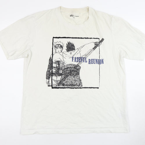 Uniqlo Men's XL White Naruto Anime T-Shirt