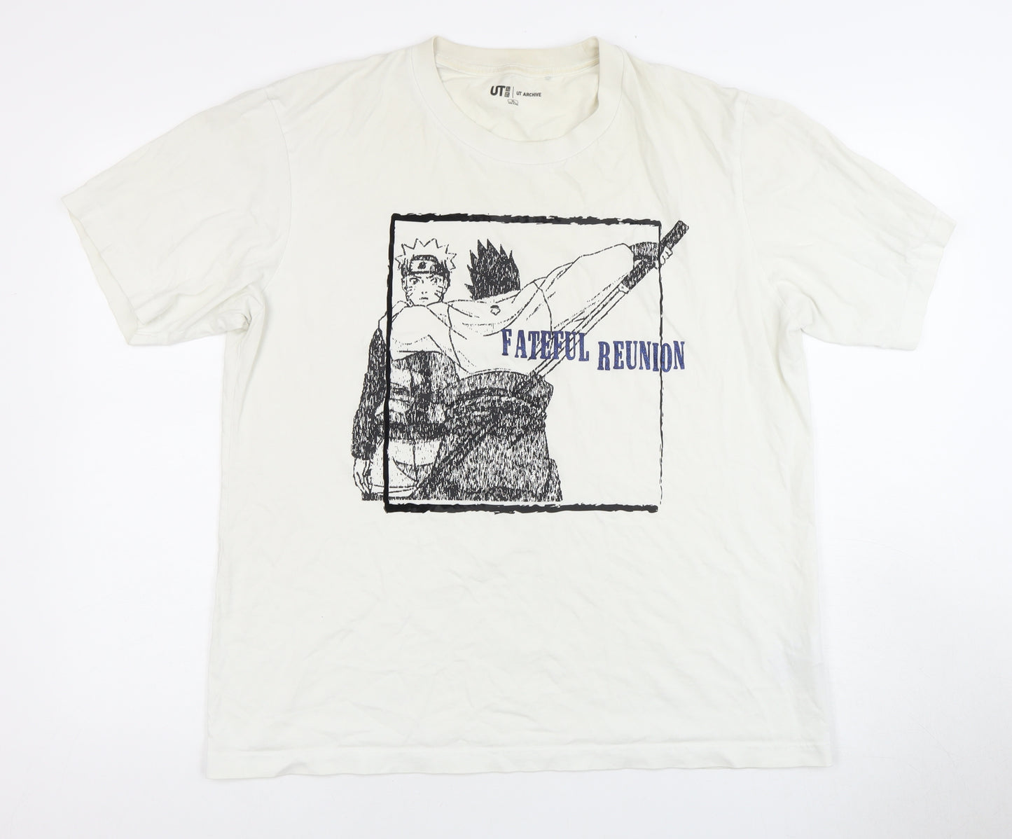 Uniqlo Men's XL White Naruto Anime T-Shirt