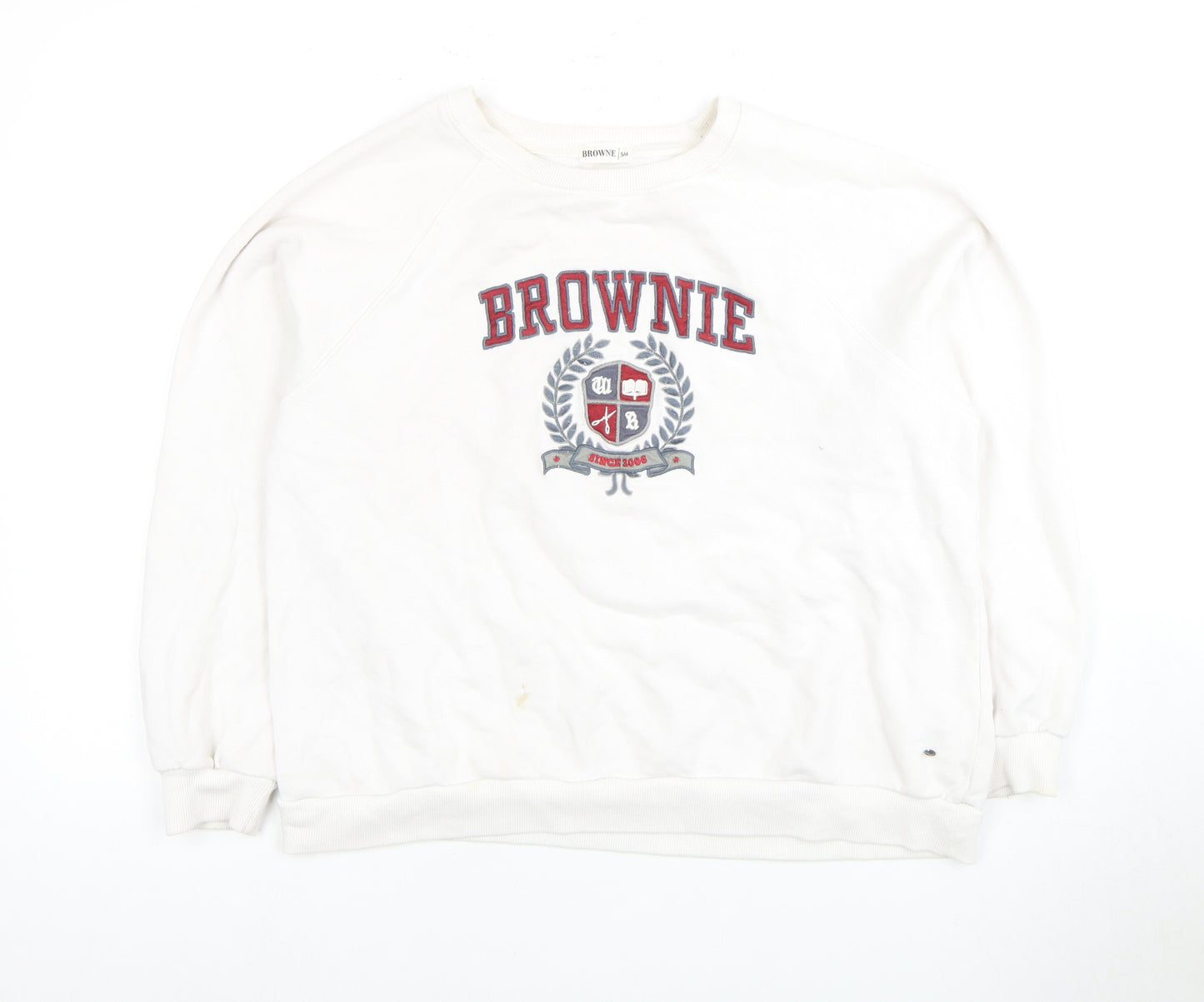 BROWNIE Women's White Pullover Sweatshirt S