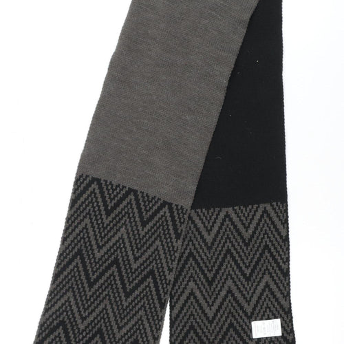 Tokyo Laundry Unisex Black Grey Geometric Knit Scarf