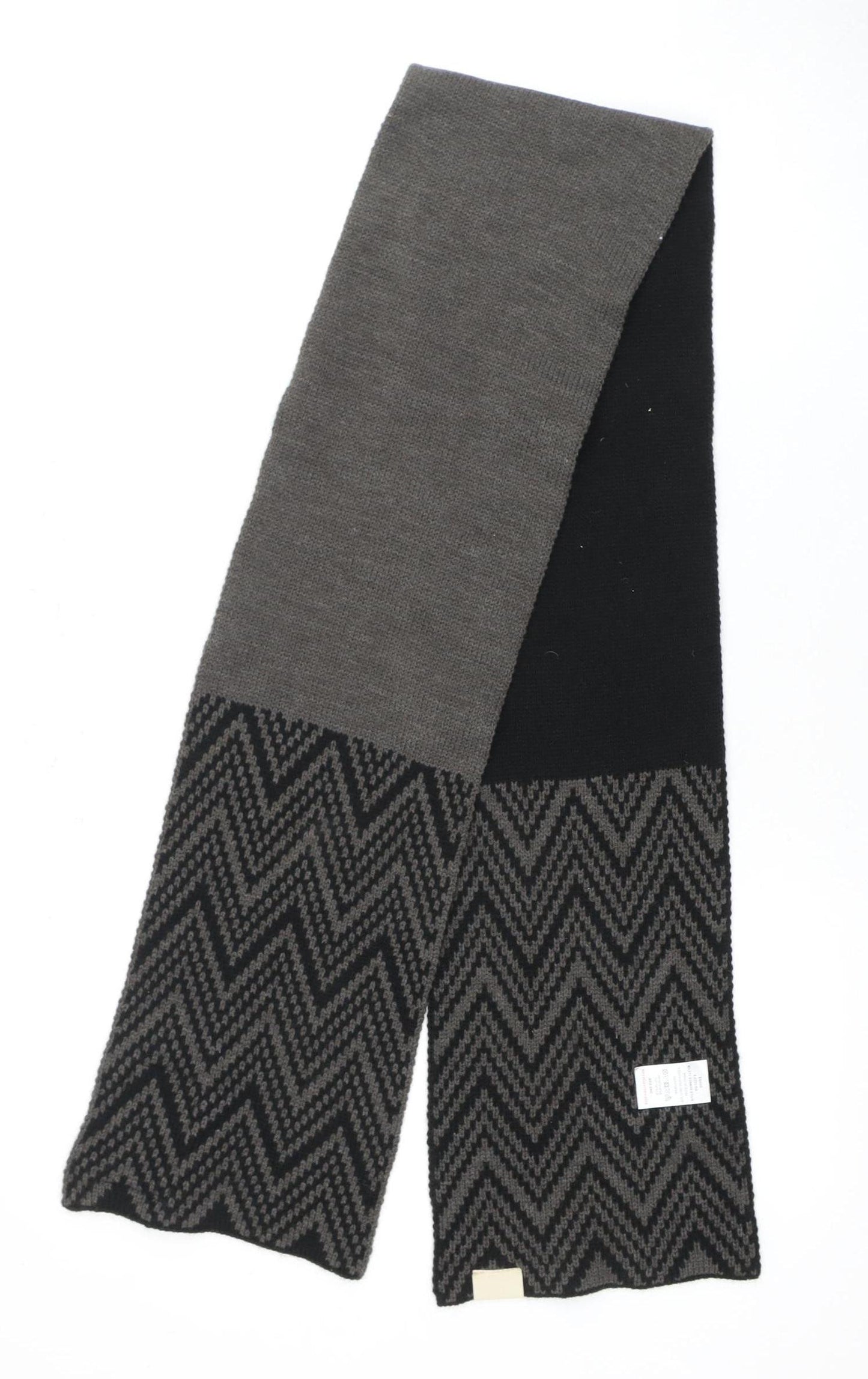 Tokyo Laundry Unisex Black Grey Geometric Knit Scarf