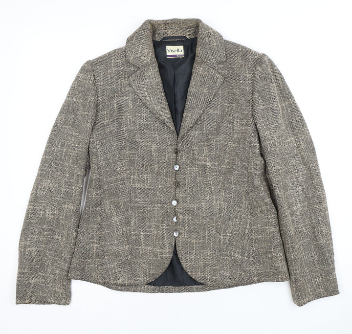 Viyella Women Blazer Beige Size 10 Petite Workwear
