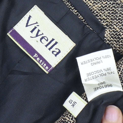 Viyella Women Blazer Beige Size 10 Petite Workwear