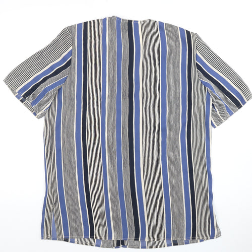 Windsmoor Women's Blue Striped Button-Up Shirt Size 12