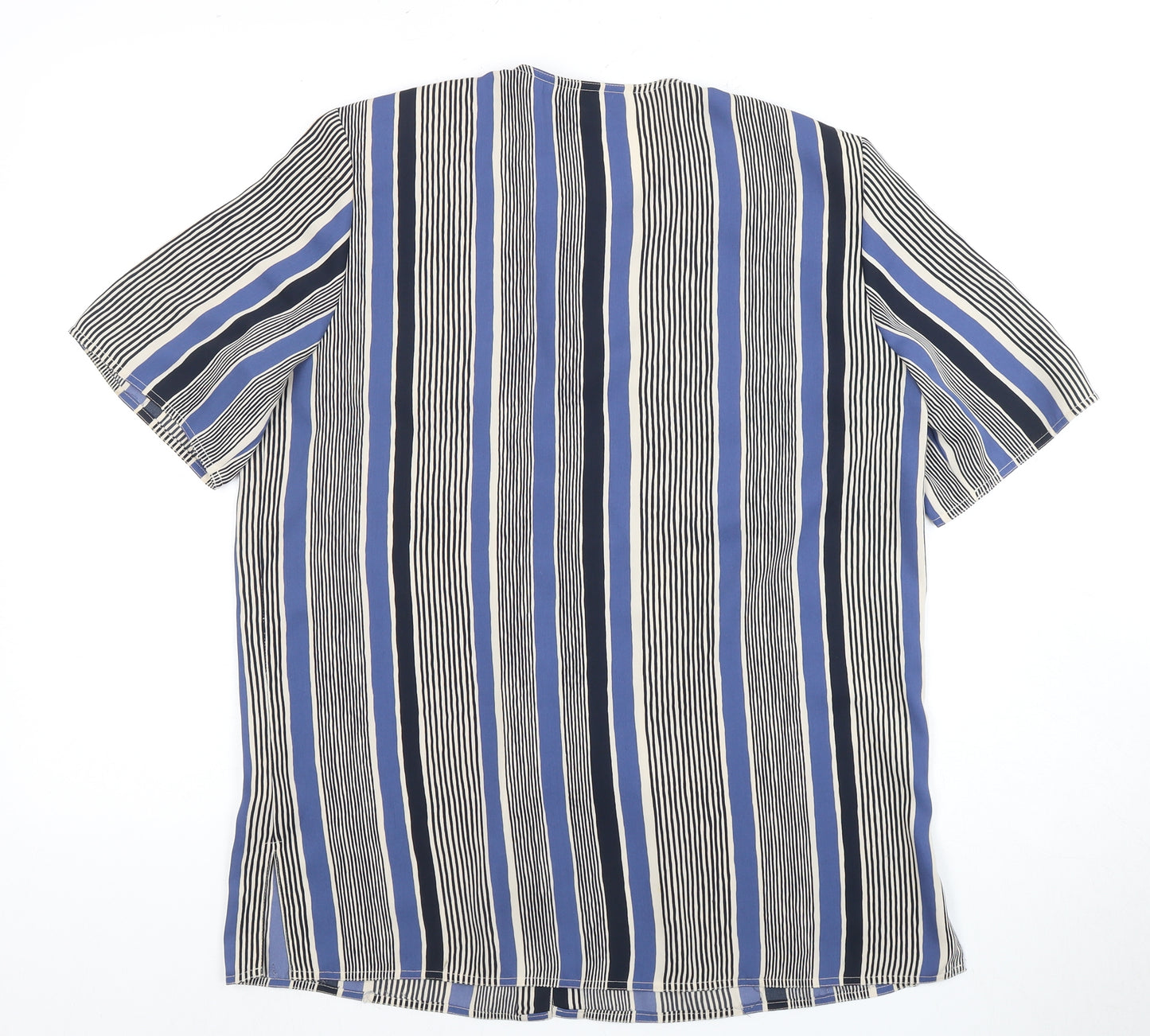 Windsmoor Women's Blue Striped Button-Up Shirt Size 12