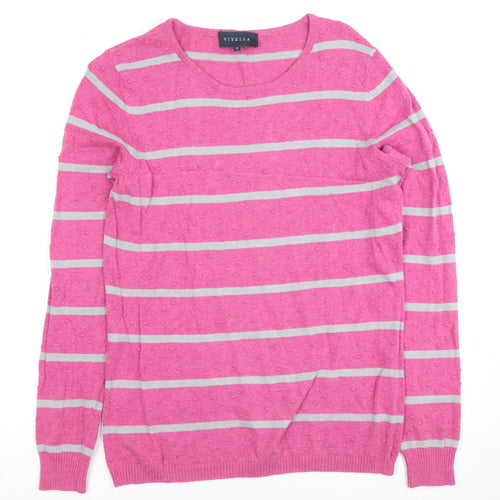 Viyella Women's Pink Striped Jumper, S, Casual Knit