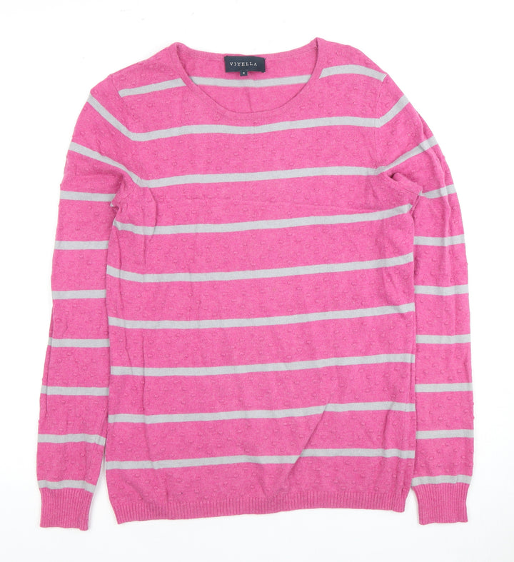 Viyella Women's Pink Striped Jumper, S, Casual Knit