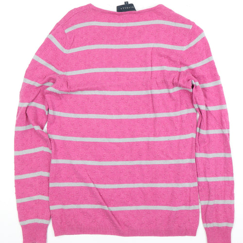 Viyella Women's Pink Striped Jumper, S, Casual Knit