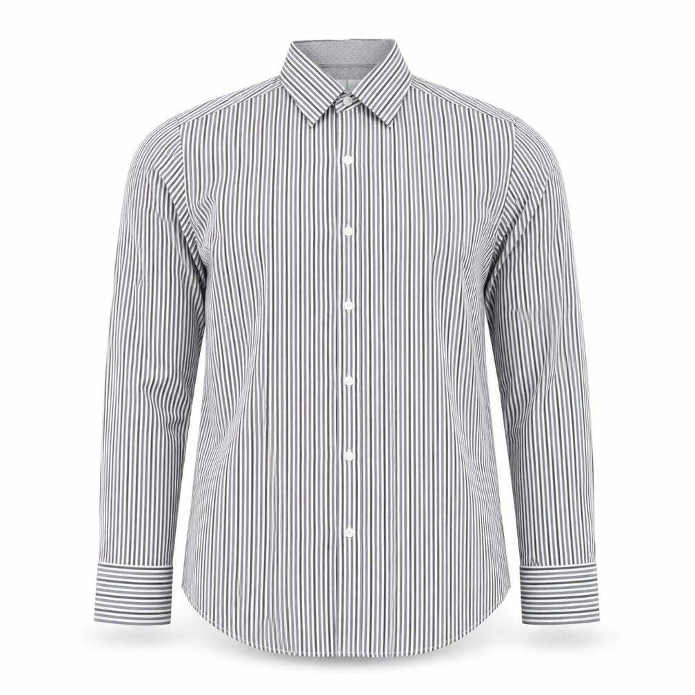 Front view of Jasper Conran Men's White Striped S Dress Shirt
