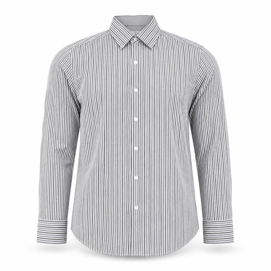 Front view of Jasper Conran Men's White Striped S Dress Shirt