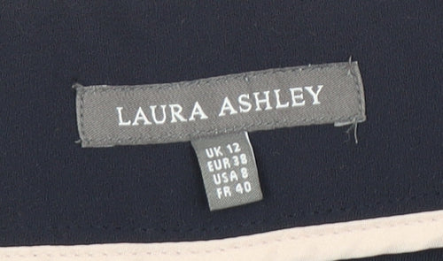 Laura Ashley Women's Blue Straight Trousers Size 12
