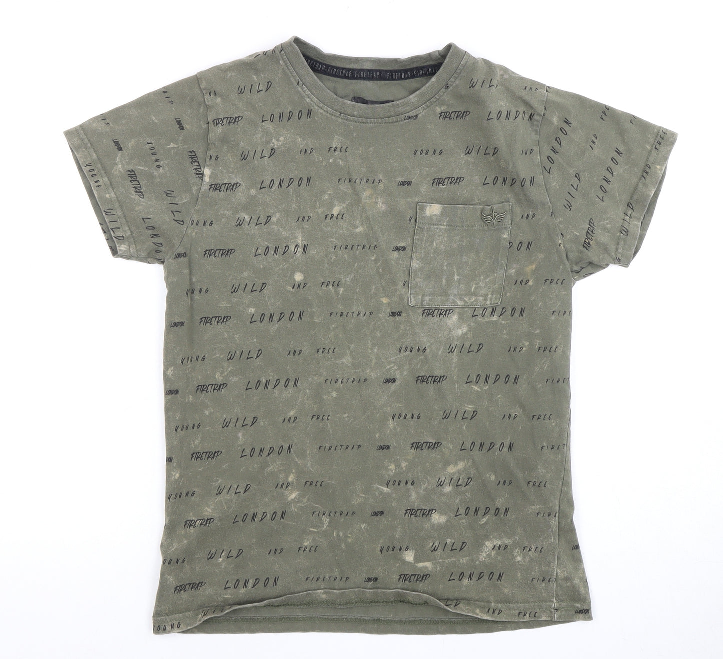Firetrap Boys Green London Theme T-Shirt 11-12 Years