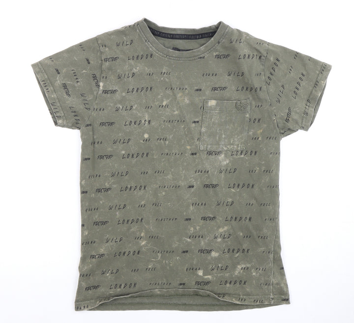 Firetrap Boys Green London Theme T-Shirt 11-12 Years
