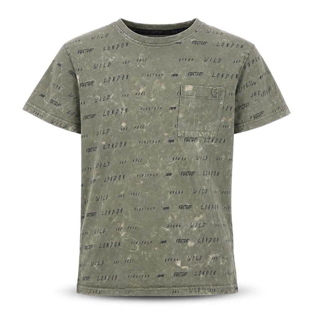 Firetrap Boys Green London Theme T-Shirt 11-12 Years